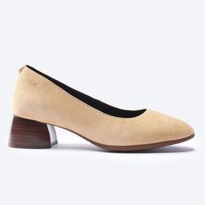 Viscata NEW Women's Milan Suede Block Heel Pumps Camel Tan Doe- Size 8.5